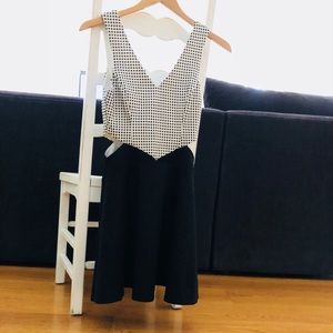 Checkered, cut-out, adorbs dress